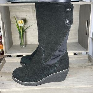 Soft Suede Leather Wedge Boots Shoes 